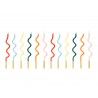 12 Velas Espiral Rainbow 14 cm