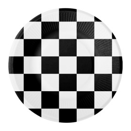 Geruite Zwart-Wit Borden - 8 stuks (18 cm)