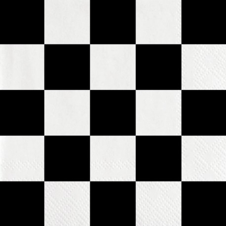 Bestel geruite zwart-wit servetten