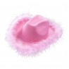 Sombrero de Vaquera Rosa con Plumas