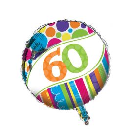 60 Strepen en Stippen Ballon 45 cm
