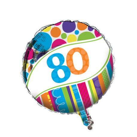 Globo 80 Rayas y Puntos 45 cm