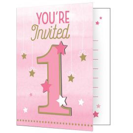 8 Eerste verjaardag meisje ster uitnodigingen
