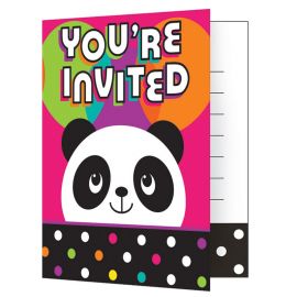 Panda Uitnodigingen - 8 stuks