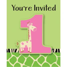 Giraffe Uitnodigingen voor Eerste Verjaardag online goedkope