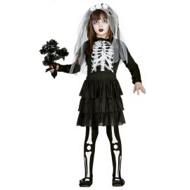 Disfraz de Novia Esqueleto para Niña Monstruosa