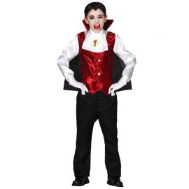 Disfraz de Drácula para Niño con Pechera Roja