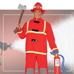 Man Brandweerman Kostuum